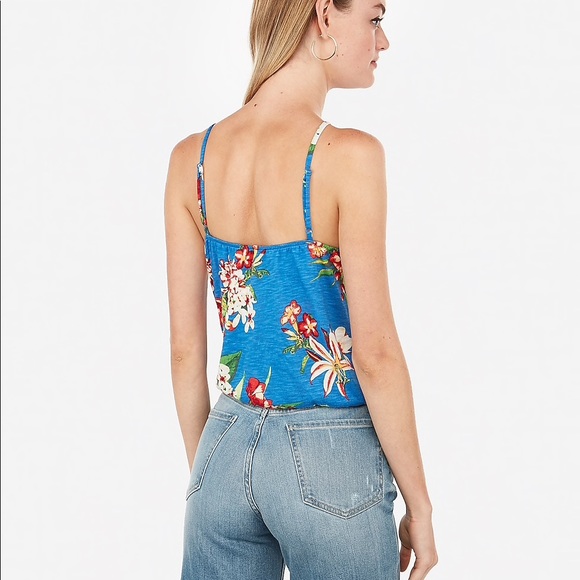 Floral Ruffle Front Banded Surplice Cami - Picture 2 of 5